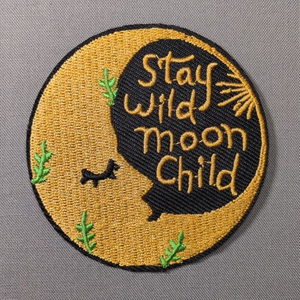 Stay Wild Moon Child Hippie Iron On Patch | Boho Patch